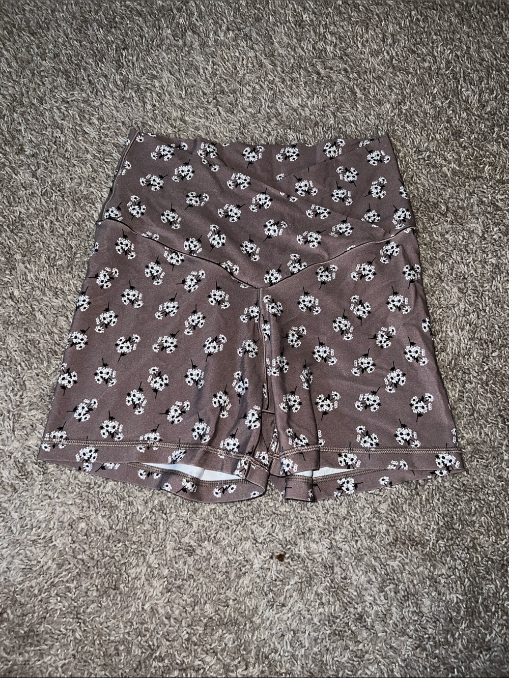 aerie Brown Floral High-Rise Bike Shorts